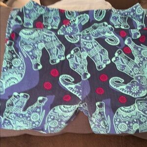LuLaRoe Blue and Green Paisley Shorts